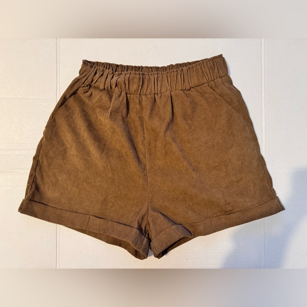 Vintage Brown High Rise Paperbag Shorts